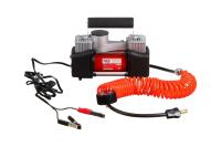 Компрессор авт. крокодилы к АКБ, 2-х поршн, шланг 5м,12V, 300W, 85л/м NEW GALAXY