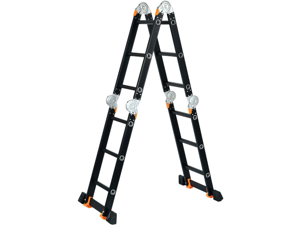 Лестница алюм. 4х3  STARTUL BLACK LINE (стрем.-175см, лестн.-355см) 12,3 кг