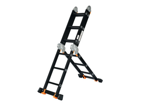 Лестница алюм. 4х3  STARTUL BLACK LINE (стрем.-175см, лестн.-355см) 12,3 кг