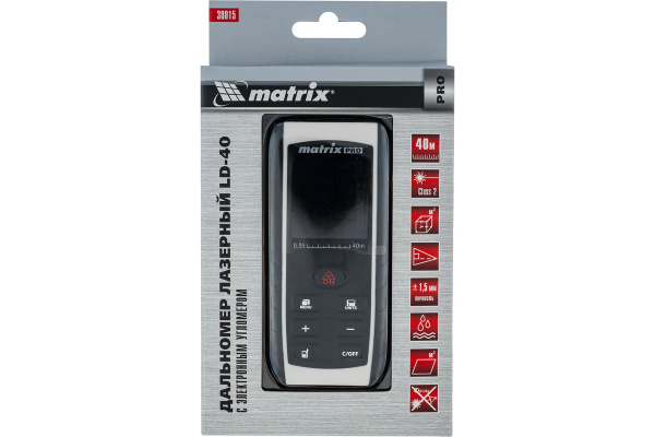 Дальномер лазер. LD-40, 40 м, с угломером/Matrix