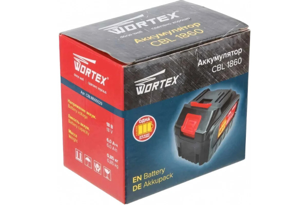 Аккумулятор WORTEX CBL 1860 18.0 В, 6.0 А/ч, Li-Ion ALL1