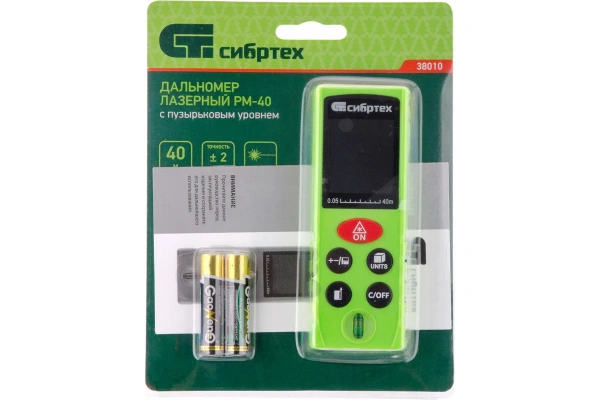 Дальномер лазер.PM-40, 40 м с уровнем/Сибртех
