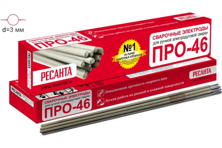 Электрод Ресанта ПРО-46, 4.0 мм 3 кг 71/6/39