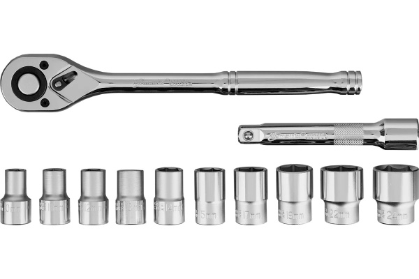 Набор торц. головок 1/2" 10-24 мм, трещ. 12 предм./MATRIX MASTER